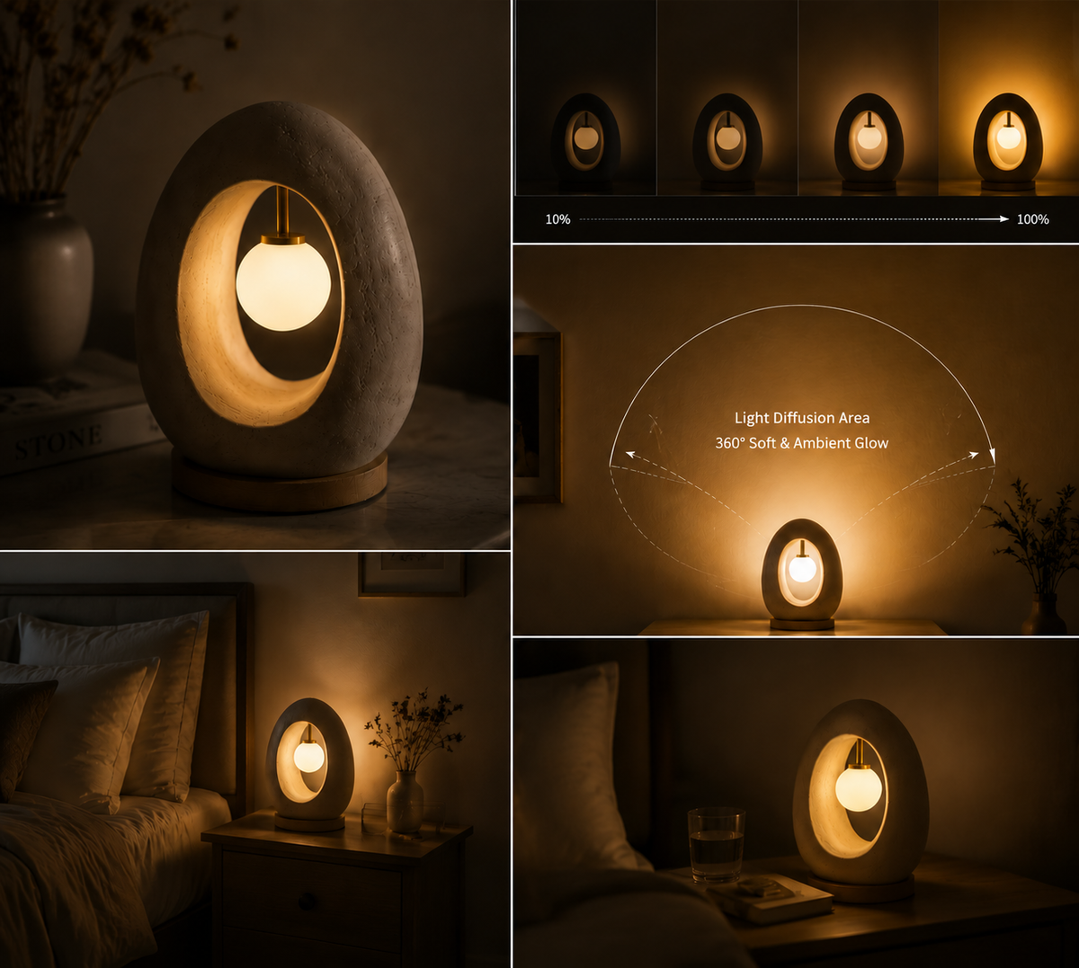 Sculptural Hollow Glow Table Lamp
