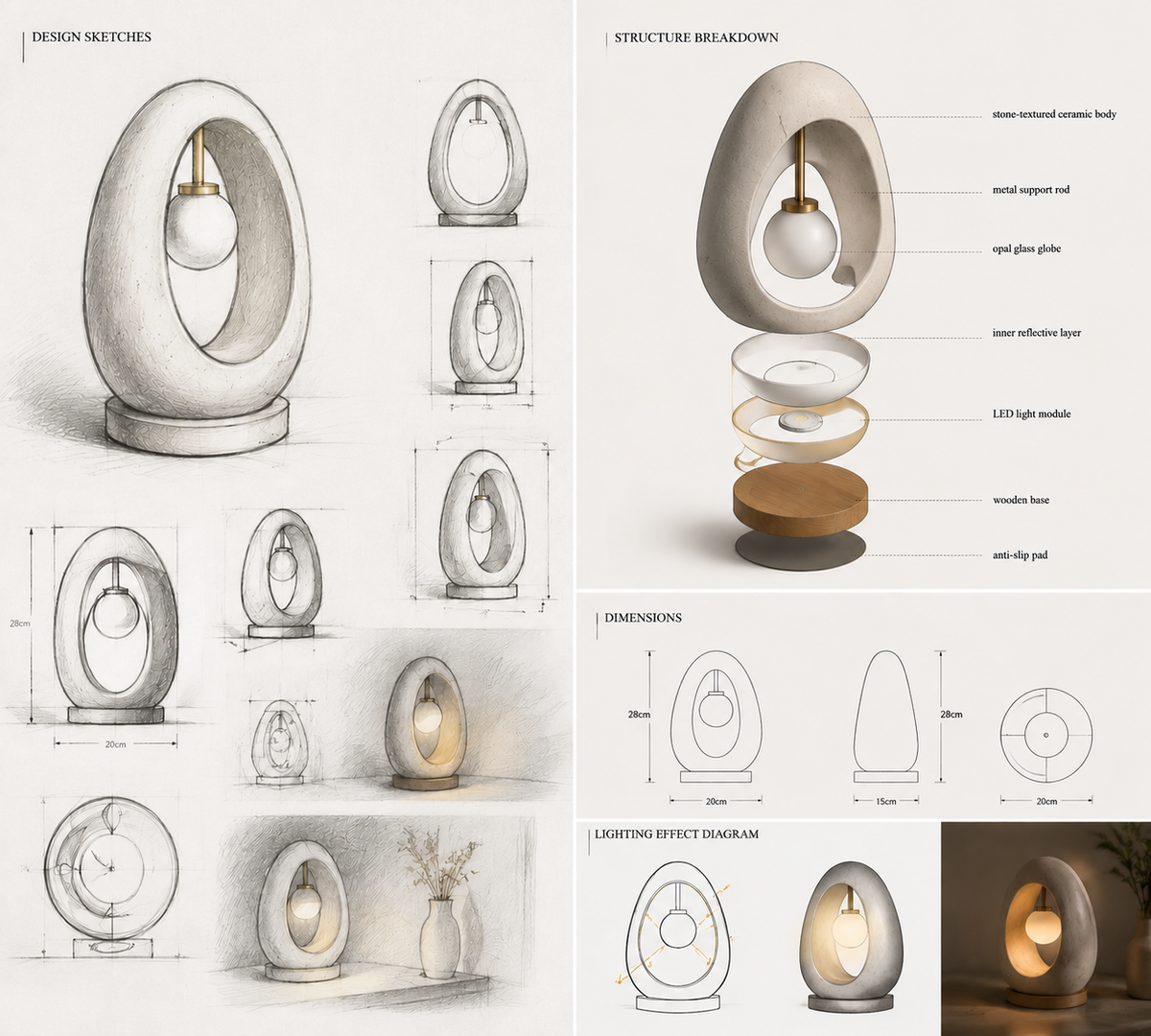 Sculptural Hollow Glow Table Lamp